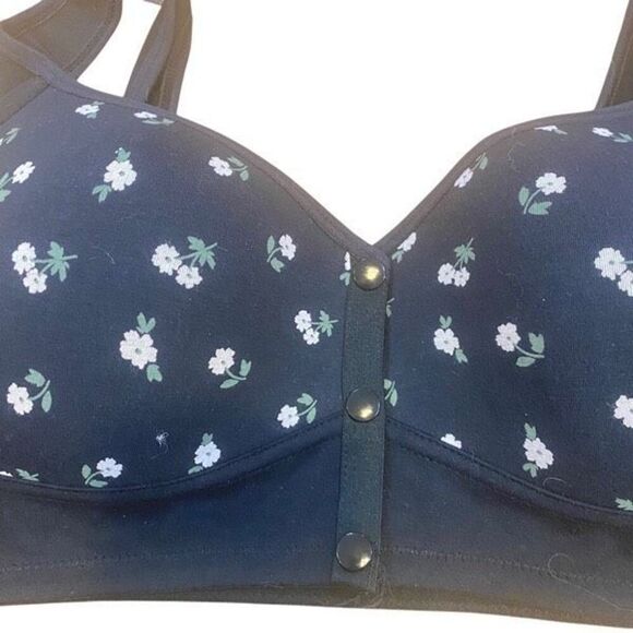 Blue Floral front clasp XL bra - Picture 4 of 4